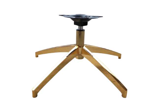 Aluminum die casting office swivel chair base with golden plating