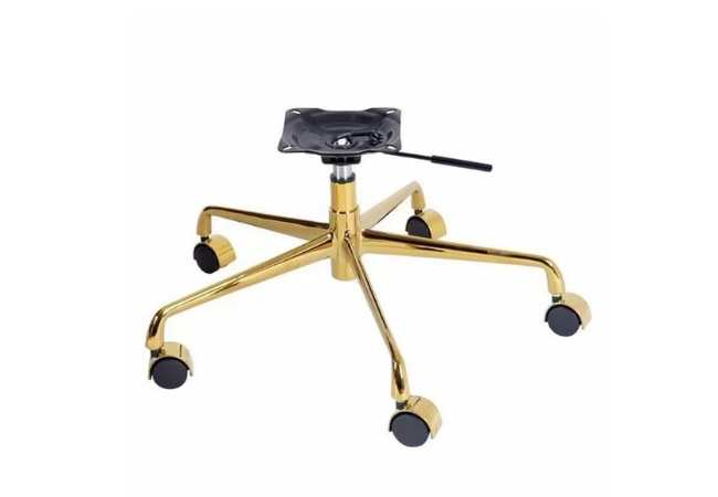 Aluminum die casting office swivel chair base with golden plating