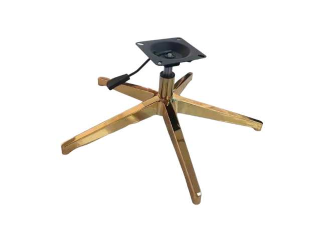 Aluminum die casting office swivel chair base with golden plating