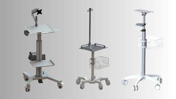 different swivel bases can be customized, medical rolling stand cart base, movable table bases